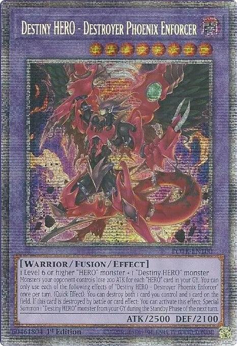 1st Edition, Dark, Fusion/Effect Monster, Power of the Elements, Starlight Rare, Unlimited, Warrior Destiny HERO - Destroyer Phoenix Enforcer [POTE-EN100] Starlight Rare - Trading Card World