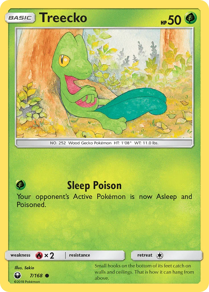 Common, Fire[×2], Grass, Normal, Reverse Holofoil, Sun & Moon: Celestial Storm Treecko (7/168) [Sun & Moon: Celestial Storm] - Trading Card World