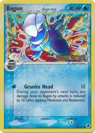43, Common, EX: Dragon Frontiers, Reverse Holofoil, Water Bagon (43/101) (Delta Species) (Stamped) [EX: Dragon Frontiers] - Trading Card World