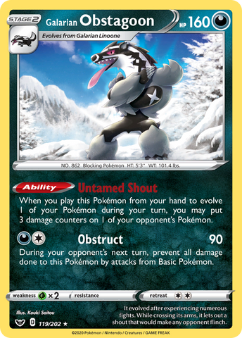 Galarian Obstagoon (119/202) [Sword & Shield: Base Set]