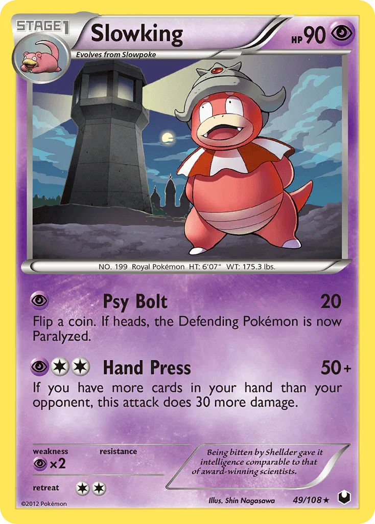 49, Black & White: Dark Explorers, Normal, Psychic, Psychic[×2], Rare, Reverse Holofoil Slowking (49/108) [Black & White: Dark Explorers] - Trading Card World