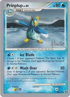 44, Fighting[+20], Normal, Uncommon, Water, World Championships 2008 Prinplup LV.24 (44/100) (Empotech - Dylan Lefavour) [World Championships 2008] - Trading Card World