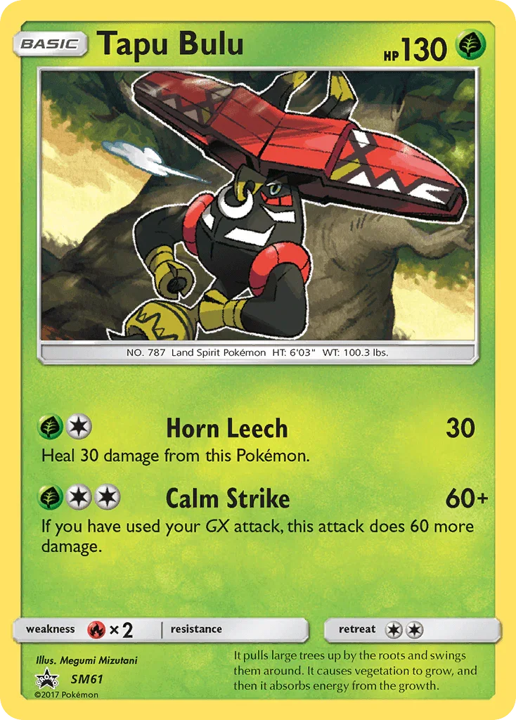 Black Star Promo, Fire[×2], Grass, Holofoil, SM61, Sun & Moon: Black Star Promos Tapu Bulu (SM61) [Sun & Moon: Black Star Promos] - Trading Card World