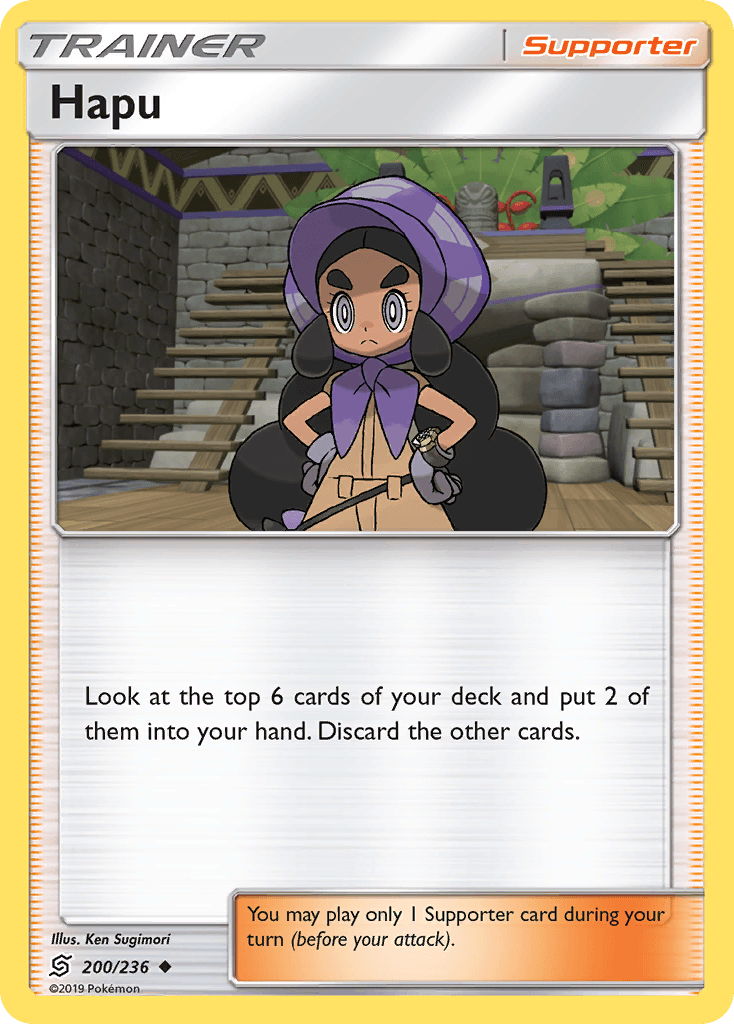 200, Normal, Reverse Holofoil, Sun & Moon: Unified Minds, Supporter, Uncommon Hapu (200/236) [Sun & Moon: Unified Minds] - Trading Card World