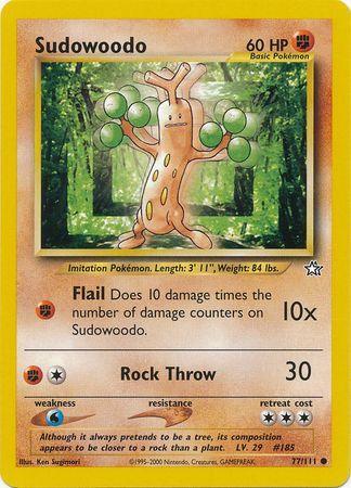 77, Common, Fighting, Grass[×2], Neo Genesis Unlimited, Normal Sudowoodo (77/111) [Neo Genesis Unlimited] - Trading Card World