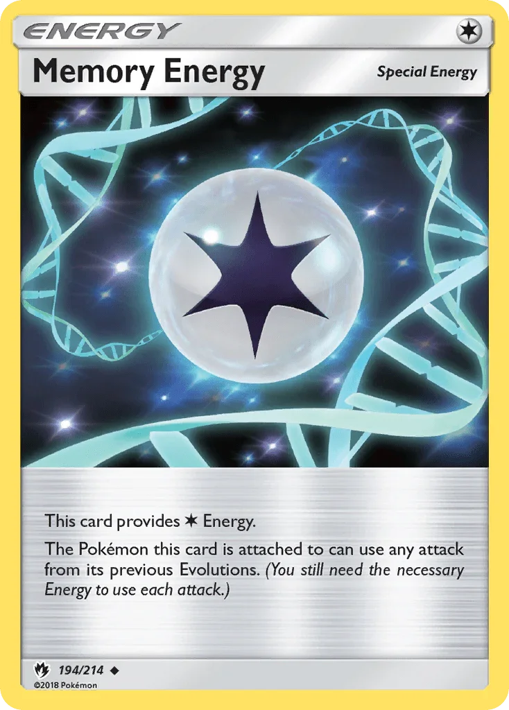 194, Normal, Reverse Holofoil, Special Energy, Sun & Moon: Lost Thunder, Uncommon Memory Energy (194/214) [Sun & Moon: Lost Thunder] - Trading Card World