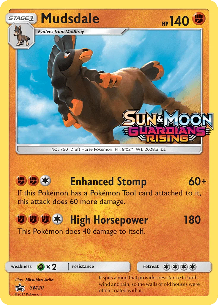Black Star Promo, Fighting, Grass[×2], Holofoil, SM20, Sun & Moon: Black Star Promos Mudsdale (SM20) [Sun & Moon: Black Star Promos] - Trading Card World