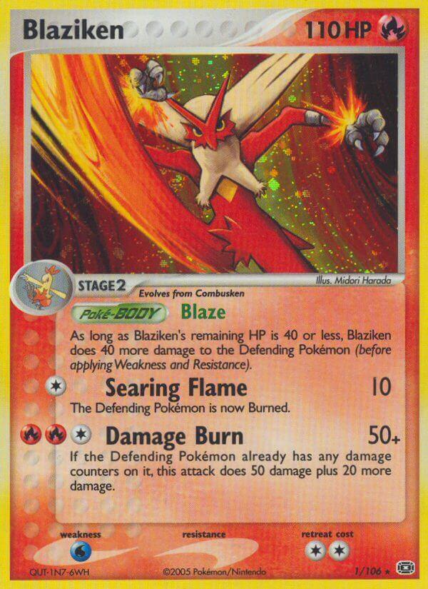 EX: Emerald, Fire, Normal, Rare, Water[×2] Blaziken (1/106) (Theme Deck Exclusive) [EX: Emerald] - Trading Card World