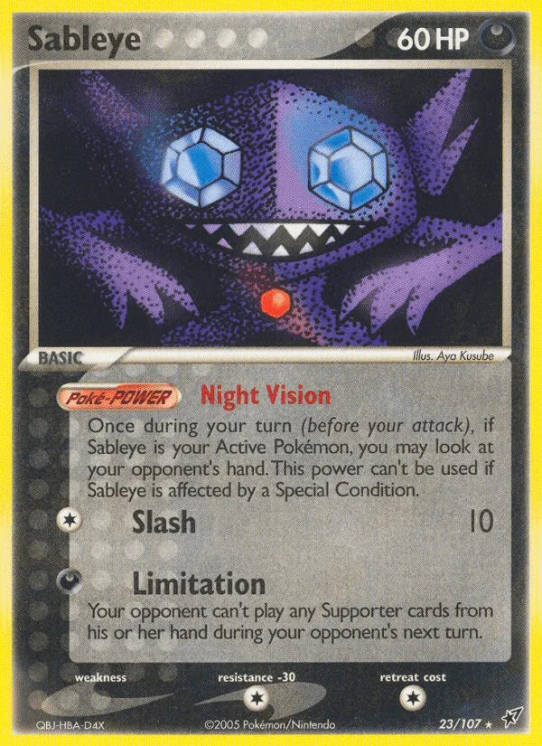 23, Colorless[-30], Darkness, EX: Deoxys, Normal, Rare Sableye (23/107) [EX: Deoxys] - Trading Card World