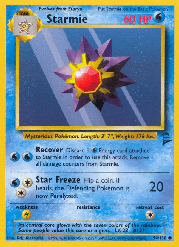 94, Base Set 2, Common, Lightning[×2], Normal, Water Starmie (94/130) [Base Set 2] - Trading Card World