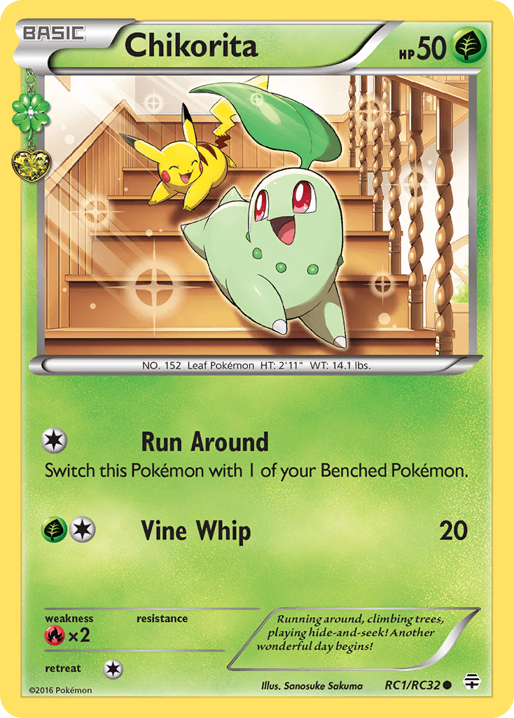 Common, Fire[×2], Grass, Normal, RC1, XY: Generations Chikorita (RC1/RC32) [XY: Generations] - Trading Card World