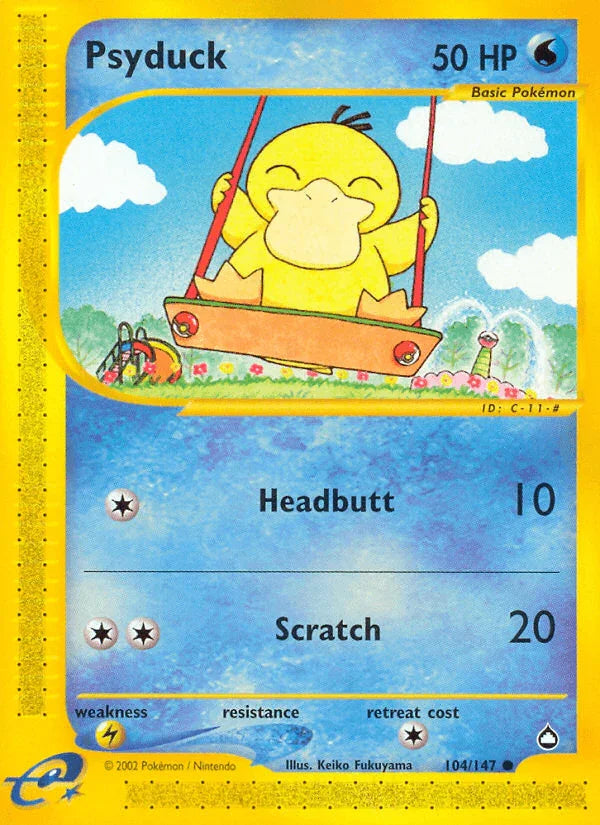 Aquapolis, Common, Lightning[×2], Normal, Reverse Holofoil, Water Psyduck (104/147) [Aquapolis] - Trading Card World