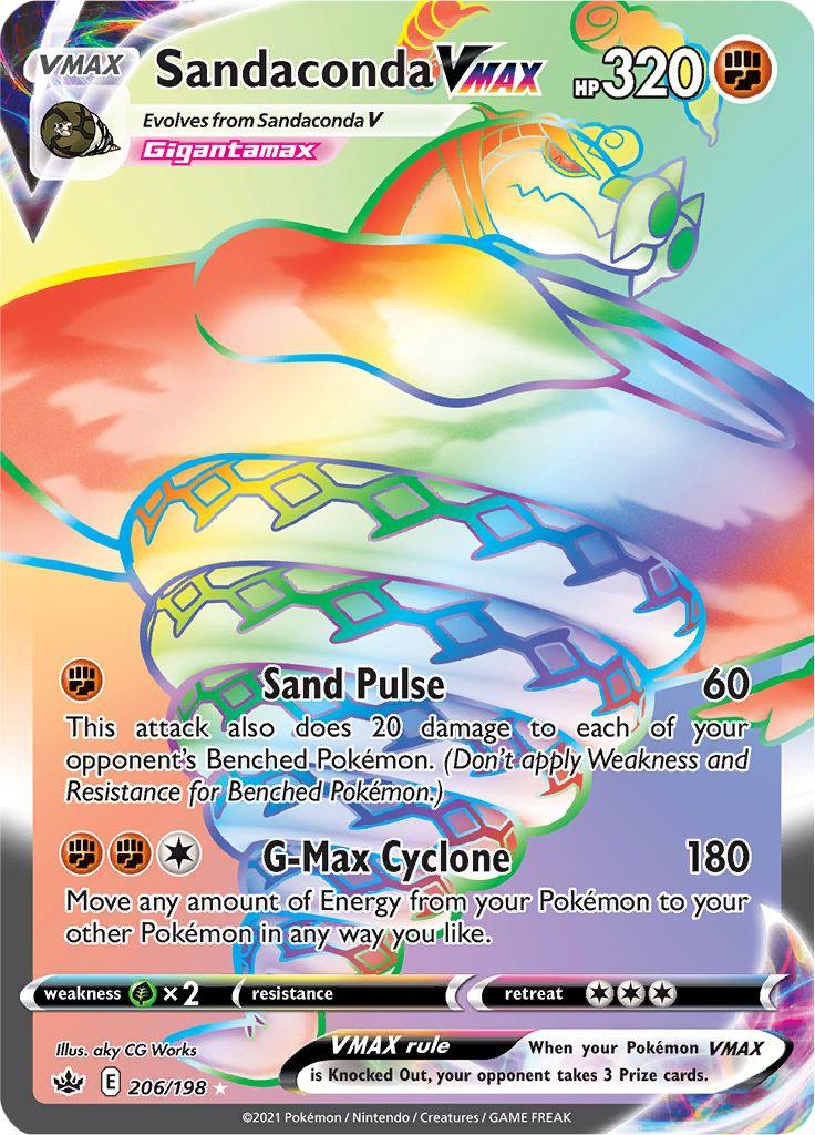 206, Fighting, Grass [x2], Holofoil, Secret Rare, Sword & Shield: Chilling Reign Sandaconda VMAX (206/198) [Sword & Shield: Chilling Reign] - Trading Card World