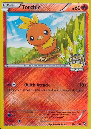 12, Fire, Promo, Reverse Holofoil, Water[×2], XY: Furious Fists Torchic (12/111) (City Championship Promo) [XY: Furious Fists] - Trading Card World