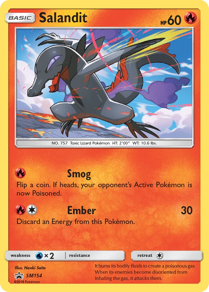 Black Star Promo, Fire, Holofoil, SM154, Sun & Moon: Black Star Promos, Water[×2] Salandit (SM154) [Sun & Moon: Black Star Promos] - Trading Card World