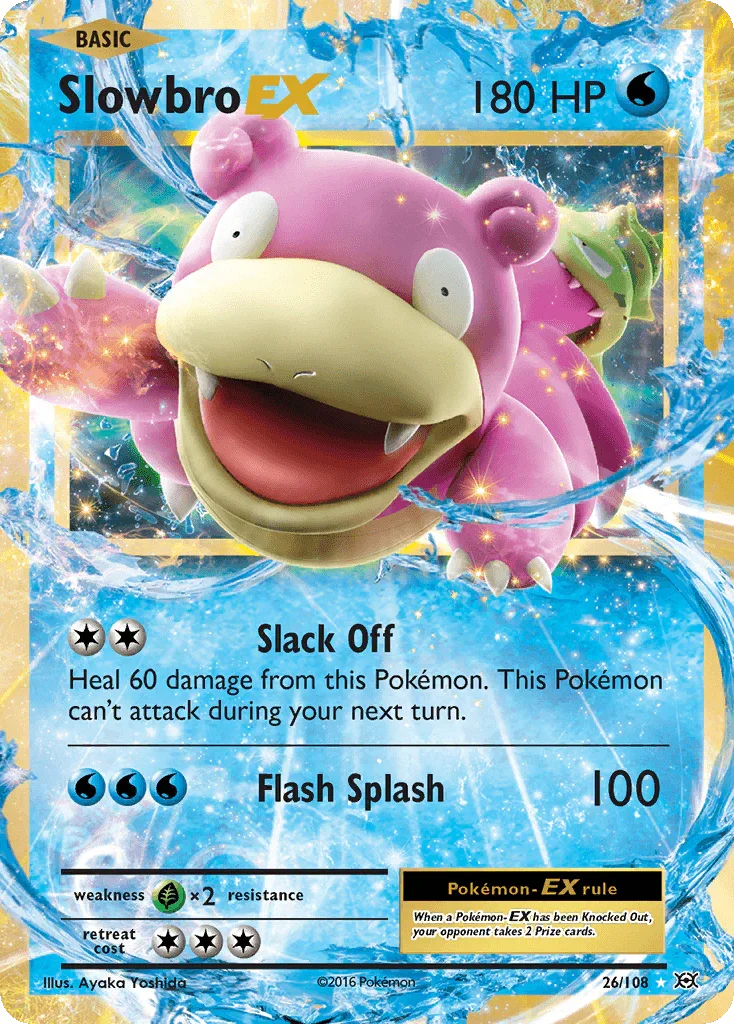 26, Grass[×2], Holofoil, Ultra Rare, Water, XY: Evolutions Slowbro EX (26/108) [XY: Evolutions] - Trading Card World