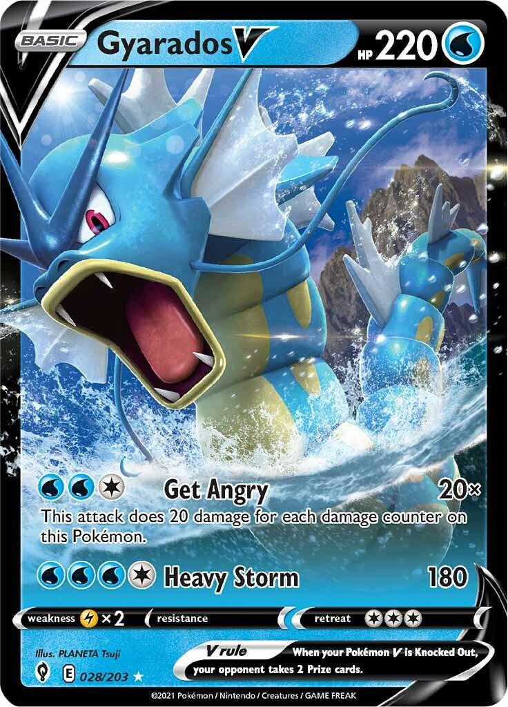 028, Holofoil, Lightning [x2], Sword & Shield: Evolving Skies, Ultra Rare, Water Gyarados V (028/203) [Sword & Shield: Evolving Skies] - Trading Card World