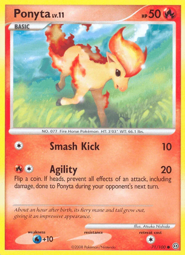 71, Common, Diamond & Pearl: Stormfront, Fire, Normal, Reverse Holofoil, Water[+10] Ponyta (71/100) [Diamond & Pearl: Stormfront] - Trading Card World