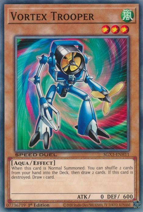 1st Edition, Aqua, Common, Effect Monster, Speed Duel GX: Duelists of Shadows, Wind Vortex Trooper [SGX3-ENH11] Common - Trading Card World