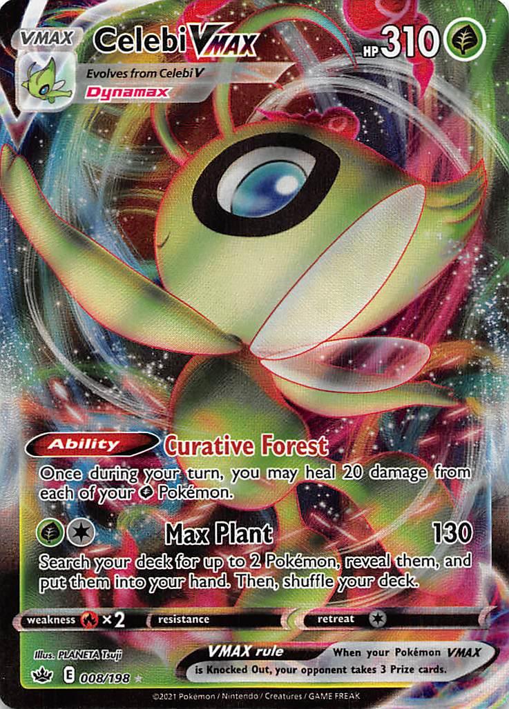 008, Fire [x2], Grass, Holofoil, Sword & Shield: Chilling Reign, Ultra Rare Celebi VMAX (008/198) [Sword & Shield: Chilling Reign] - Trading Card World