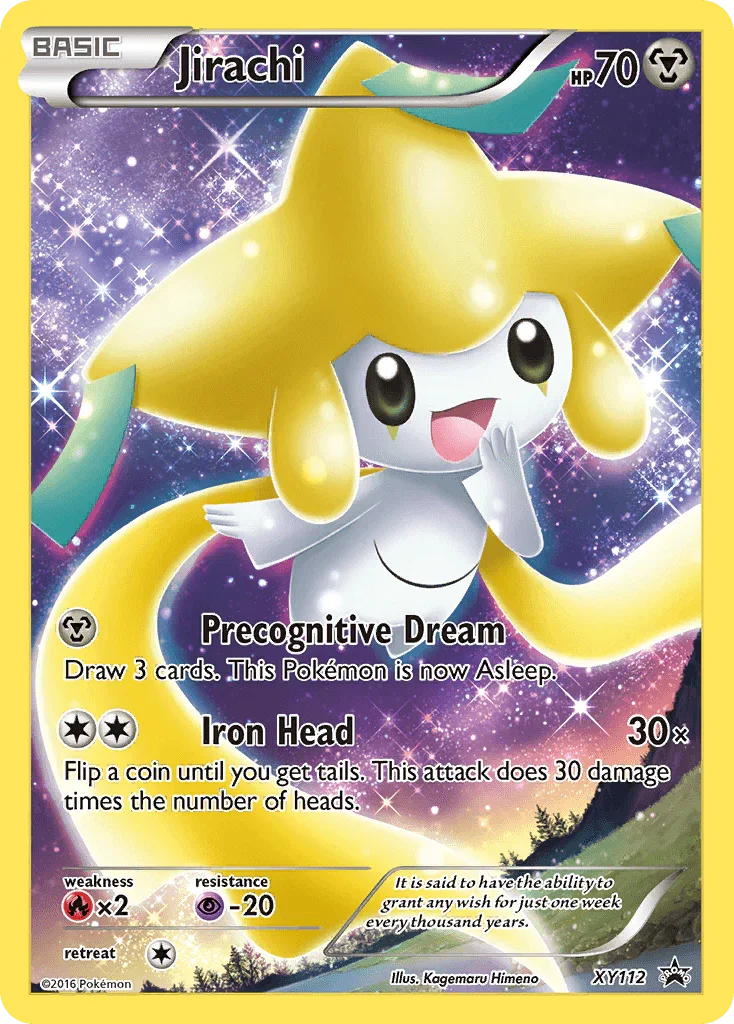 Fire[×2], Holofoil, Metal, Promo, Psychic[-20], XY112, XY: Black Star Promos Jirachi (XY112) [XY: Black Star Promos] - Trading Card World