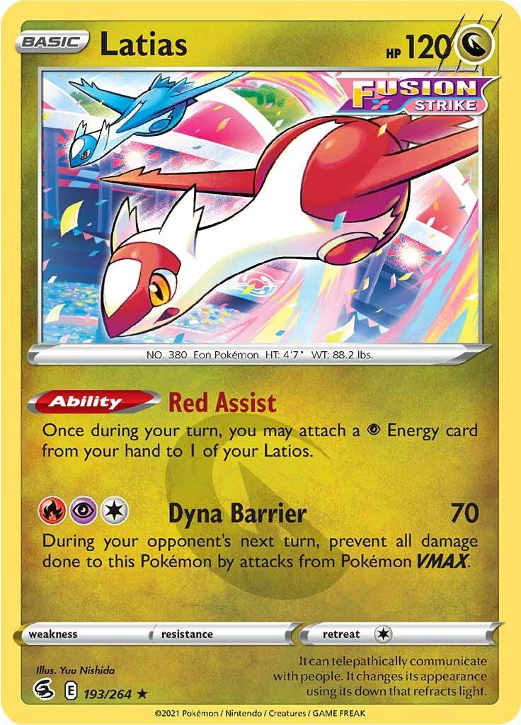 193, Dragon, Normal, Rare, Reverse Holofoil, Sword & Shield: Fusion Strike Latias (193/264) [Sword & Shield: Fusion Strike] - Trading Card World