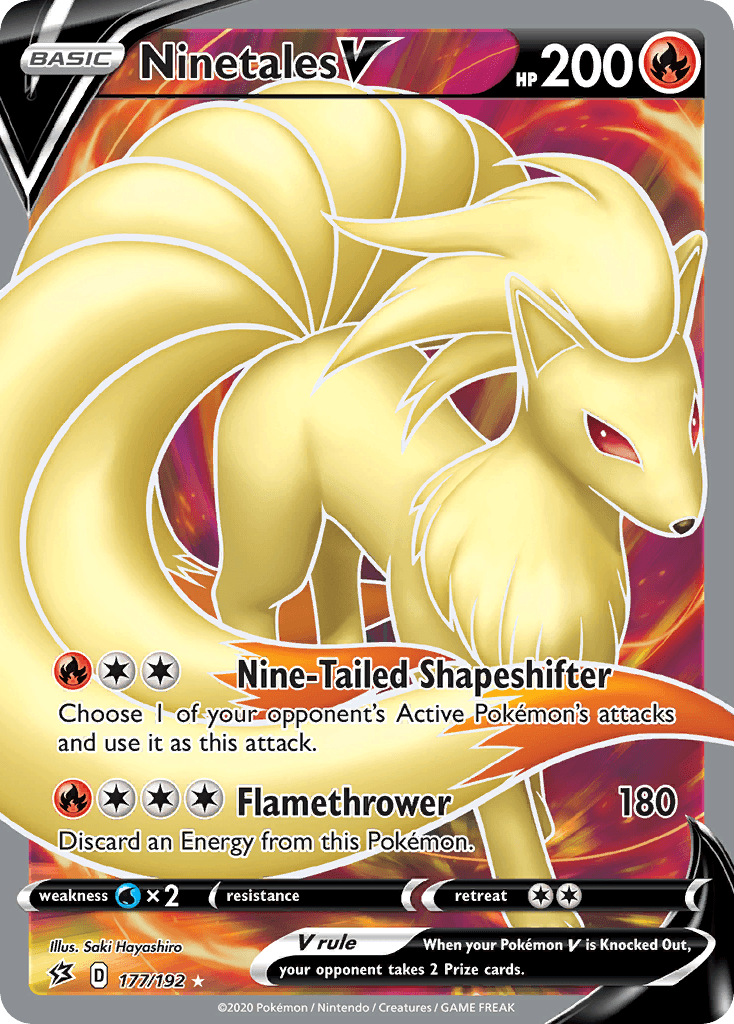 177, Fire, Holofoil, Sword & Shield: Rebel Clash, Ultra Rare, Water[×2] Ninetales V (177/192) [Sword & Shield: Rebel Clash] - Trading Card World