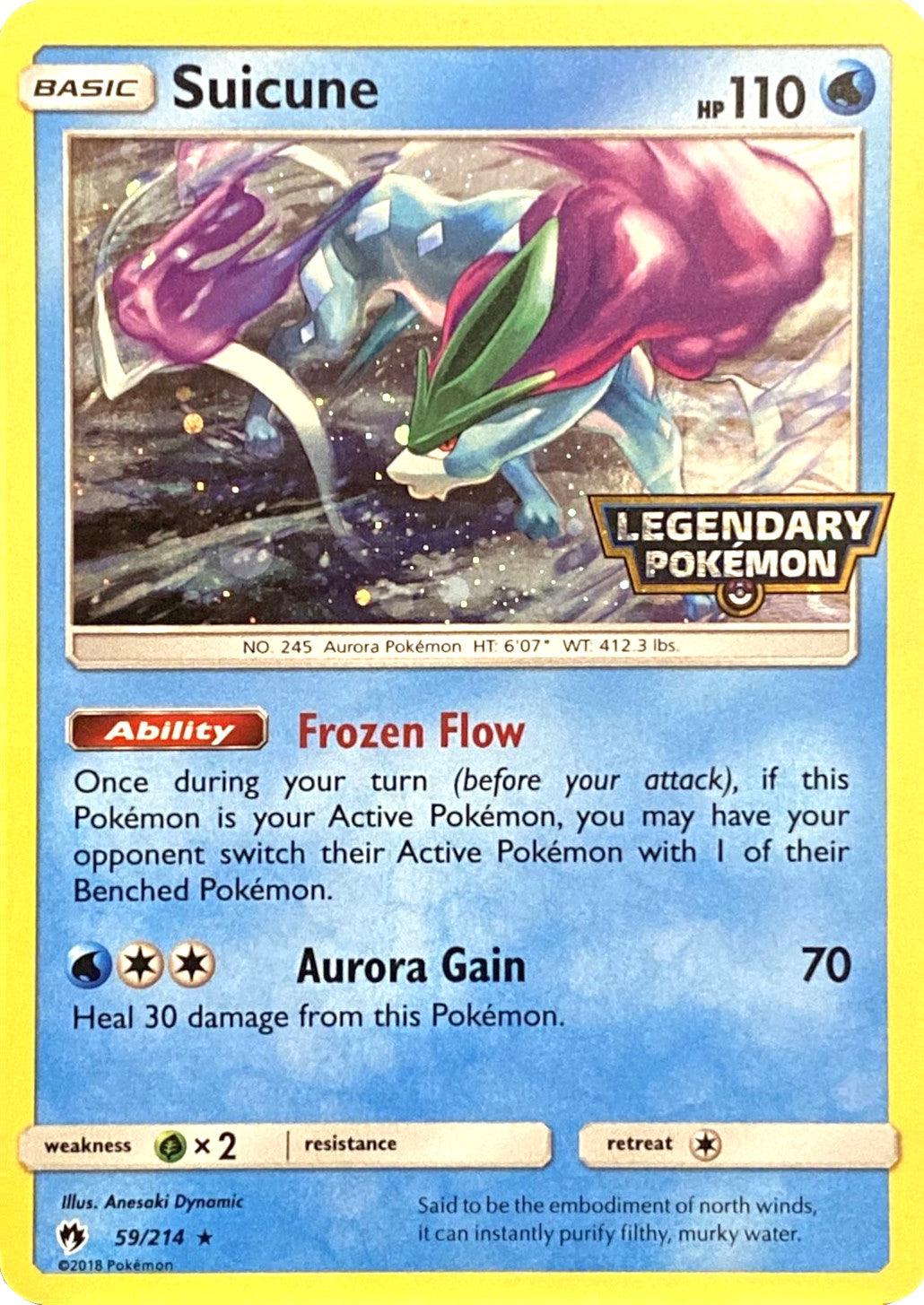 59, Grass [x2], Holofoil, Promo, Sun & Moon: Lost Thunder, Water Suicune (59/214) (Legendary Pokemon Stamped) [Sun & Moon: Lost Thunder] - Trading Card World