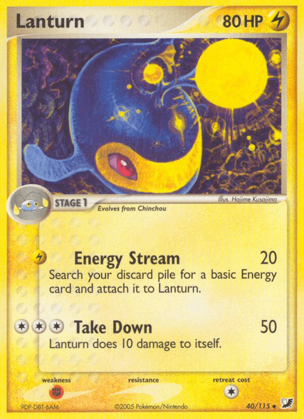 40, EX: Unseen Forces, Fighting[×2], Lightning, Normal, Uncommon Lanturn (40/115) [EX: Unseen Forces] - Trading Card World