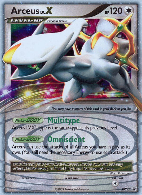 Colorless, Diamond & Pearl: Black Star Promos, DP53, Holo Rare, Holofoil Arceus Lv.X (DP53) [Diamond & Pearl: Black Star Promos] - Trading Card World