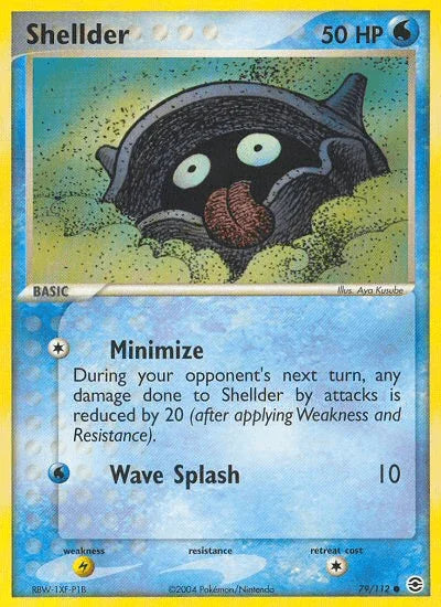 79, Common, EX: FireRed & LeafGreen, Lightning[×2], Normal, Reverse Holofoil, Water Shellder (79/112) [EX: FireRed & LeafGreen] - Trading Card World