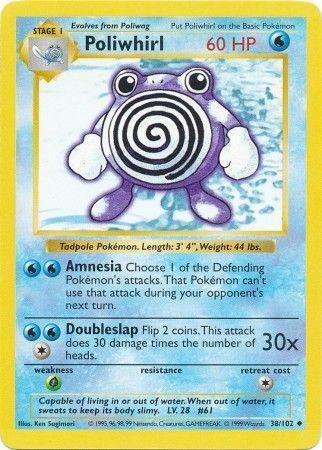 38, Base Set Shadowless Unlimited, Grass[×2], Normal, Uncommon, Water Poliwhirl (38/102) [Base Set Shadowless Unlimited] - Trading Card World
