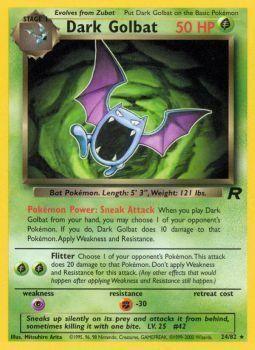 24, Fighting[-30], Grass, Normal, Psychic[×2], Rare, Team Rocket Unlimited Dark Golbat (24/82) [Team Rocket Unlimited] - Trading Card World