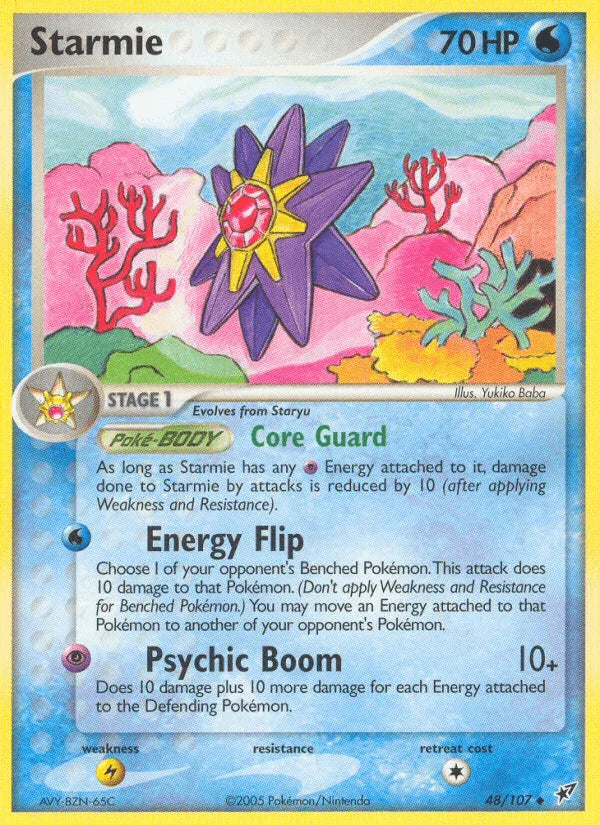 48, EX: Deoxys, Lightning[×2], Normal, Uncommon, Water Starmie (48/107) [EX: Deoxys] - Trading Card World