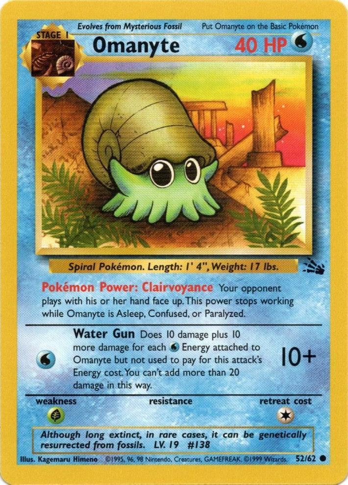 52, Common, Fossil Unlimited, Grass[×2], Normal, Water Omanyte (52/62) [Fossil Unlimited] - Trading Card World