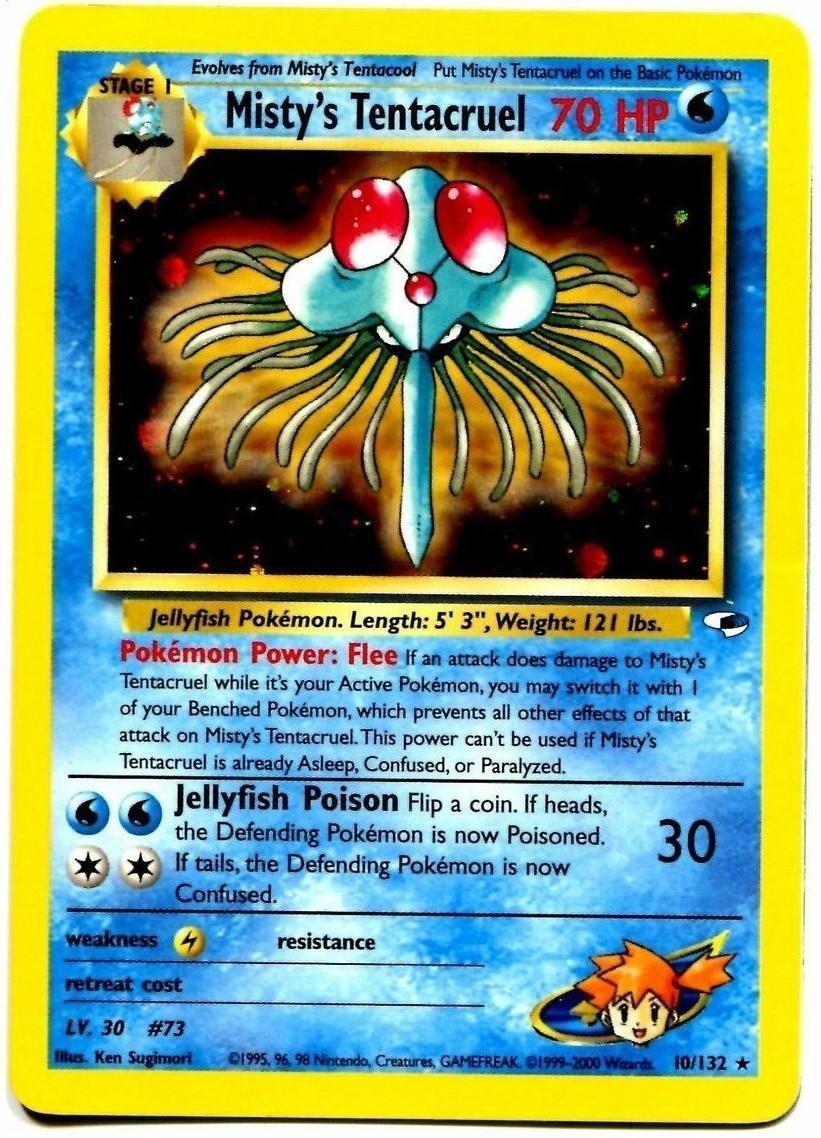 10, Gym Heroes Unlimited, Holo Rare, Holofoil, Lightning[×2], Water Misty's Tentacruel (10/132) [Gym Heroes Unlimited] - Trading Card World