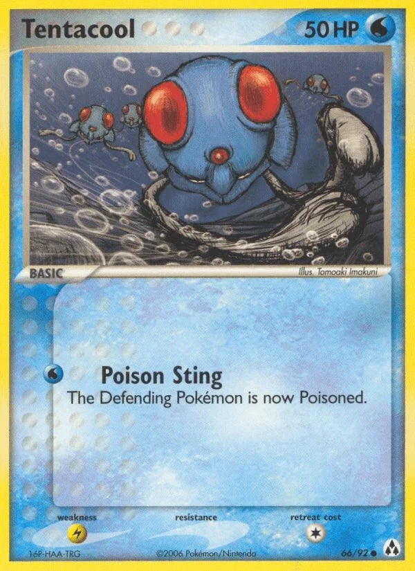66, Common, EX: Legend Maker, Lightning[×2], Normal, Water Tentacool (66/92) [EX: Legend Maker] - Trading Card World