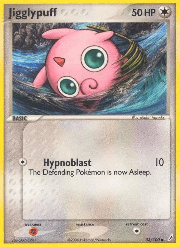 53, Colorless, Common, EX: Crystal Guardians, Fighting[×2], Normal Jigglypuff (53/100) [EX: Crystal Guardians] - Trading Card World