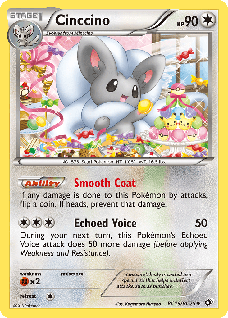 Black & White: Legendary Treasures, Colorless, Fighting[×2], Holofoil, RC19, Uncommon Cinccino (RC19/RC25) [Black & White: Legendary Treasures] - Trading Card World