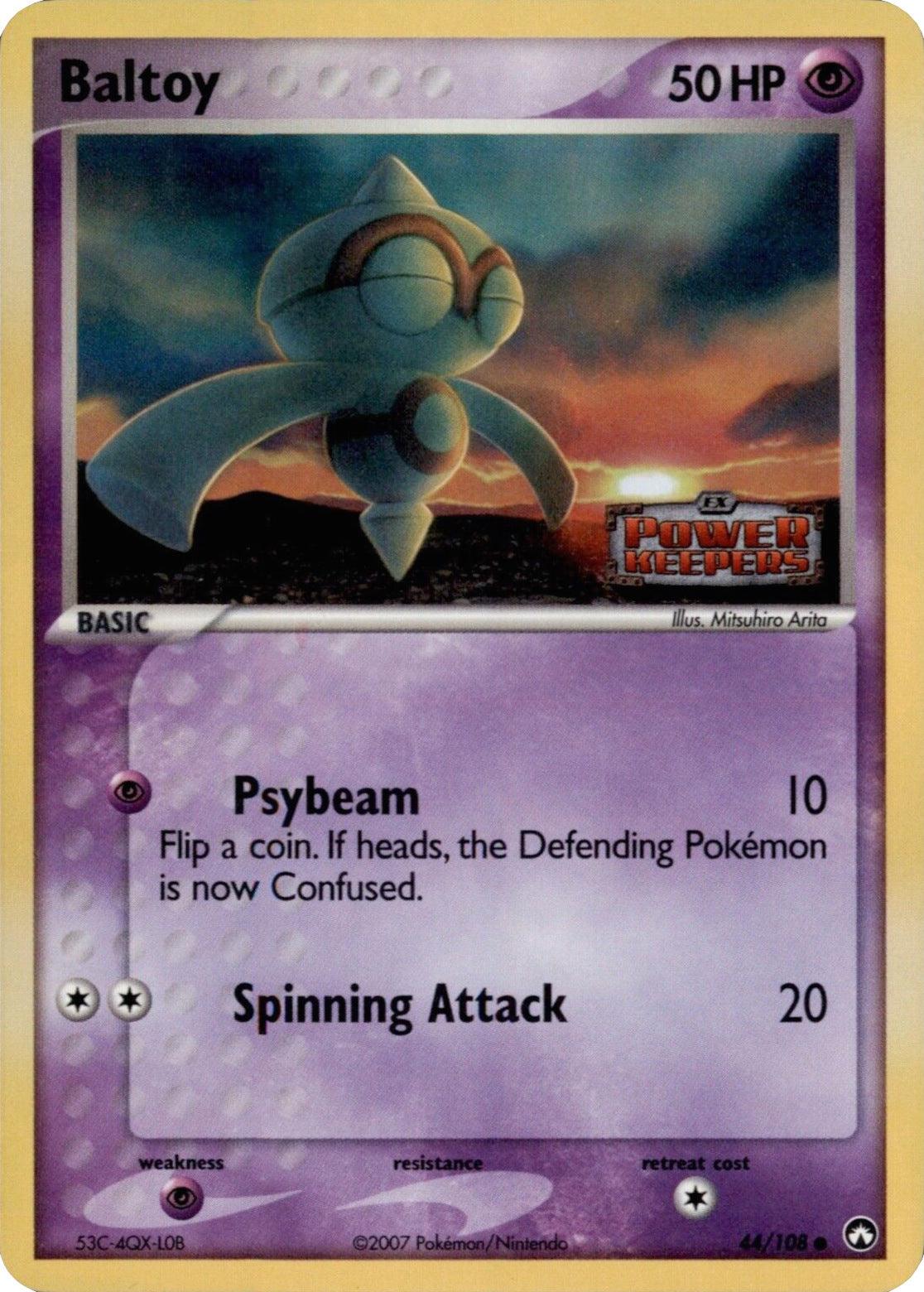 44, Common, EX: Power Keepers, Psychic, Psychic[×2], Reverse Holofoil Baltoy (44/108) (Stamped) [EX: Power Keepers] - Trading Card World