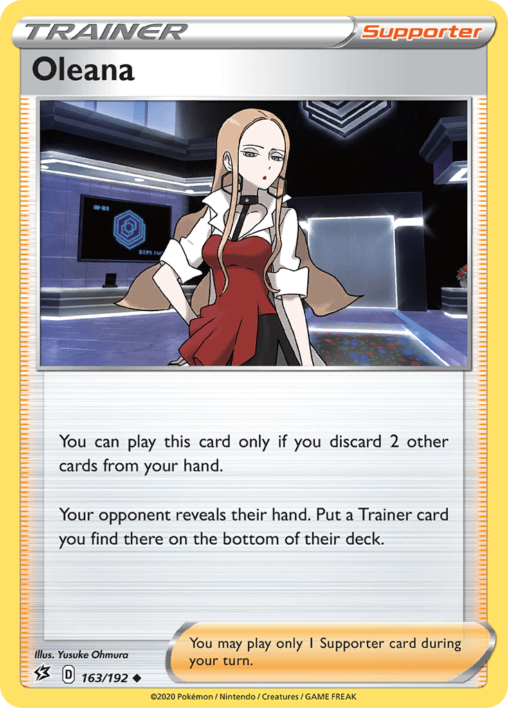 163, Normal, Reverse Holofoil, Supporter, Sword & Shield: Rebel Clash, Uncommon Oleana (163/192) [Sword & Shield: Rebel Clash] - Trading Card World