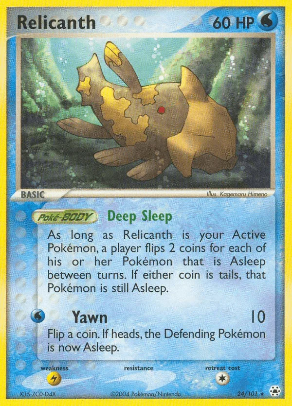 24, EX: Hidden Legends, Lightning[×2], Normal, Rare, Reverse Holofoil, Water Relicanth (24/101) [EX: Hidden Legends] - Trading Card World
