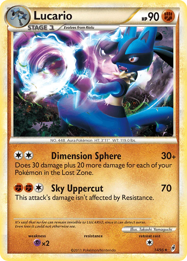 14, Fighting, HeartGold & SoulSilver: Call of Legends, Holo Rare, Holofoil, Psychic[×2], Reverse Holofoil Lucario (14/95) [HeartGold & SoulSilver: Call of Legends] - Trading Card World