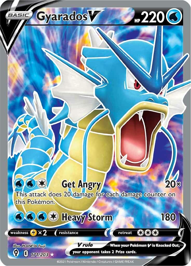 171, Holofoil, Lightning [x2], Sword & Shield: Evolving Skies, Ultra Rare, Water Gyarados V (171/203) [Sword & Shield: Evolving Skies] - Trading Card World