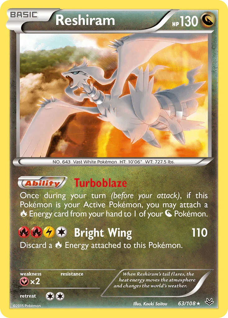 63, Dragon, Fairy[×2], Holo Rare, Holofoil, Reverse Holofoil, XY: Roaring Skies Reshiram (63/108) [XY: Roaring Skies] - Trading Card World