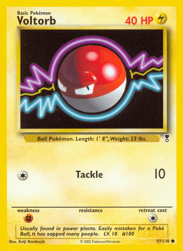 97, Common, Fighting[×2], Legendary Collection, Lightning, Normal, Reverse Holofoil Voltorb (97/110) [Legendary Collection] - Trading Card World