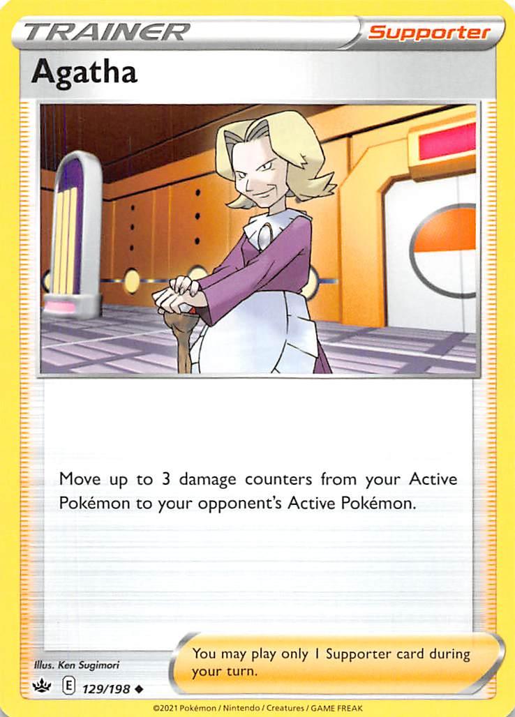 129, Normal, Reverse Holofoil, Supporter, Sword & Shield: Chilling Reign, Uncommon Agatha (129/198) [Sword & Shield: Chilling Reign] - Trading Card World