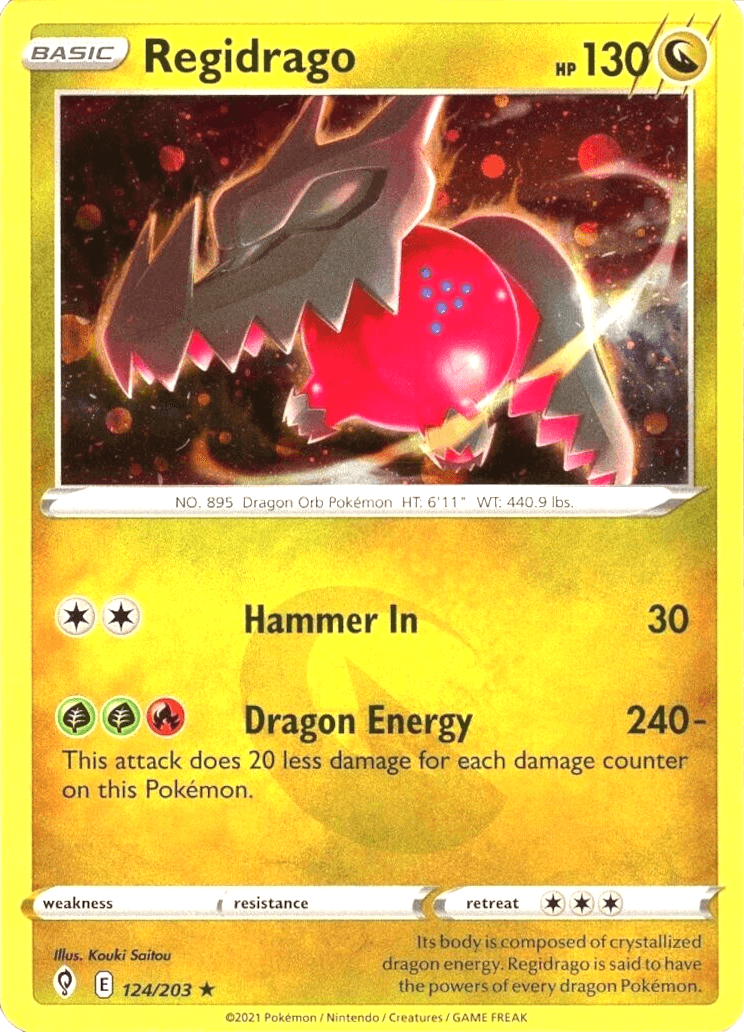 124, Dragon, Holo Rare, Holofoil, Sword & Shield: Evolving Skies Regidrago (124/203) (Cosmos Holo) [Sword & Shield: Evolving Skies] - Trading Card World