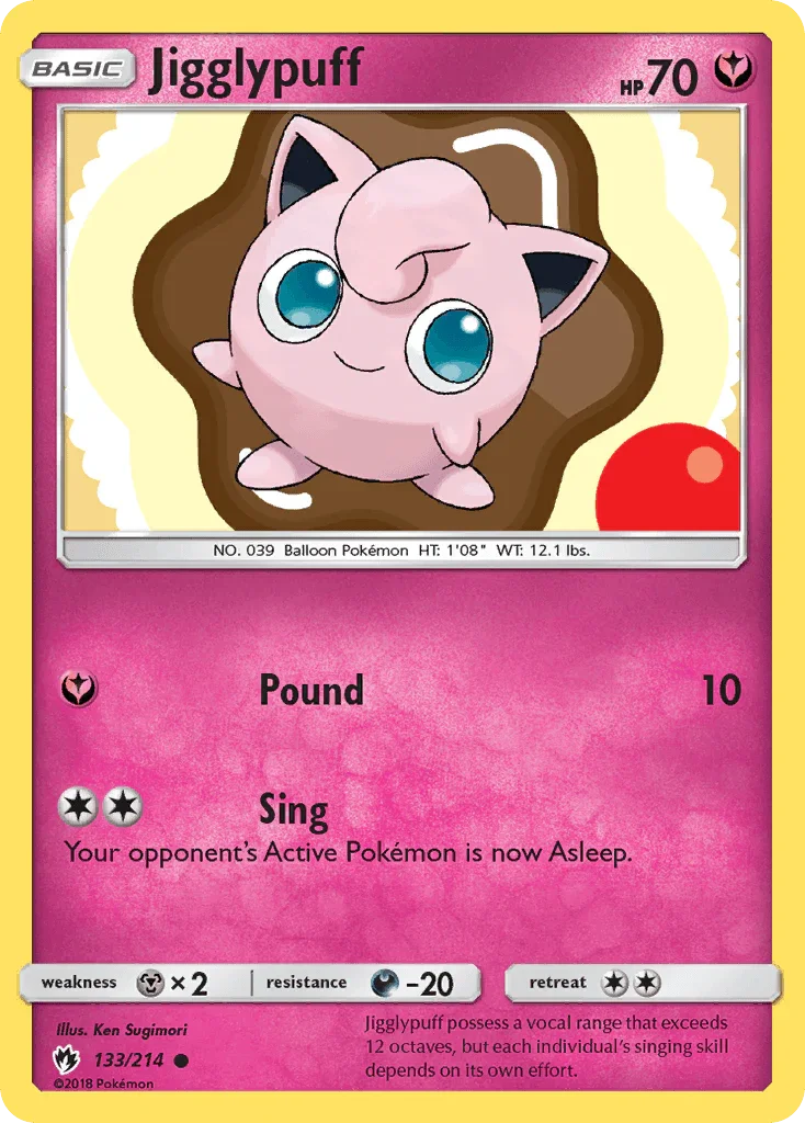 133, Common, Darkness[-20], Fairy, Metal[×2], Normal, Reverse Holofoil, Sun & Moon: Lost Thunder Jigglypuff (133/214) [Sun & Moon: Lost Thunder] - Trading Card World