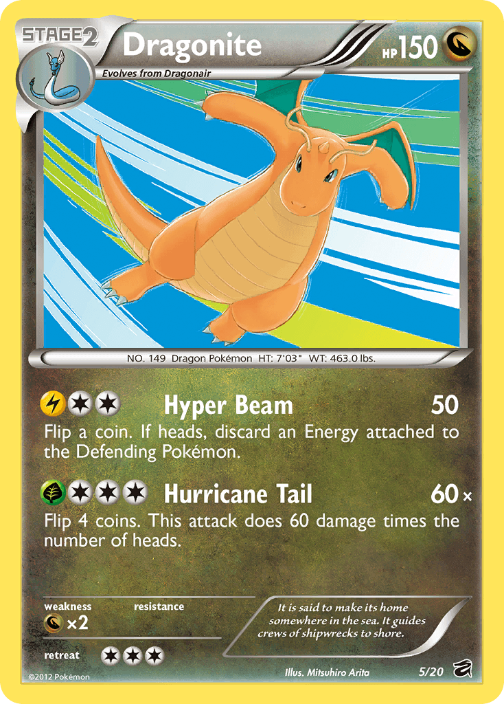Black & White: Dragon Vault, Dragon, Dragon[×2], Holo Rare, Holofoil Dragonite (5/20) [Black & White: Dragon Vault] - Trading Card World